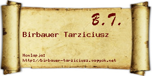 Birbauer Tarziciusz névjegykártya